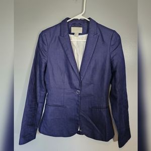 H&M Fitted Blazer in Dark Blue